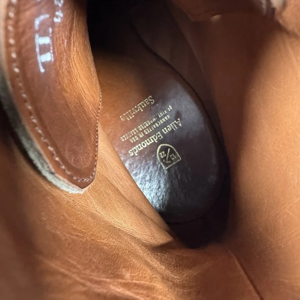 Allen Edmonds Saukville Brown Suede Wingtip Brogue Lug Sole Boots 11 D - Read